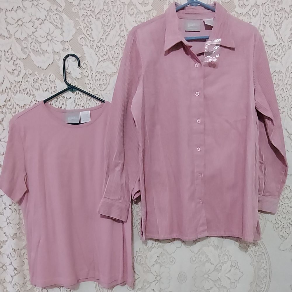 Blair 100% cotton corduroy long sleeve and short sleeve shirt size Medium InvW07